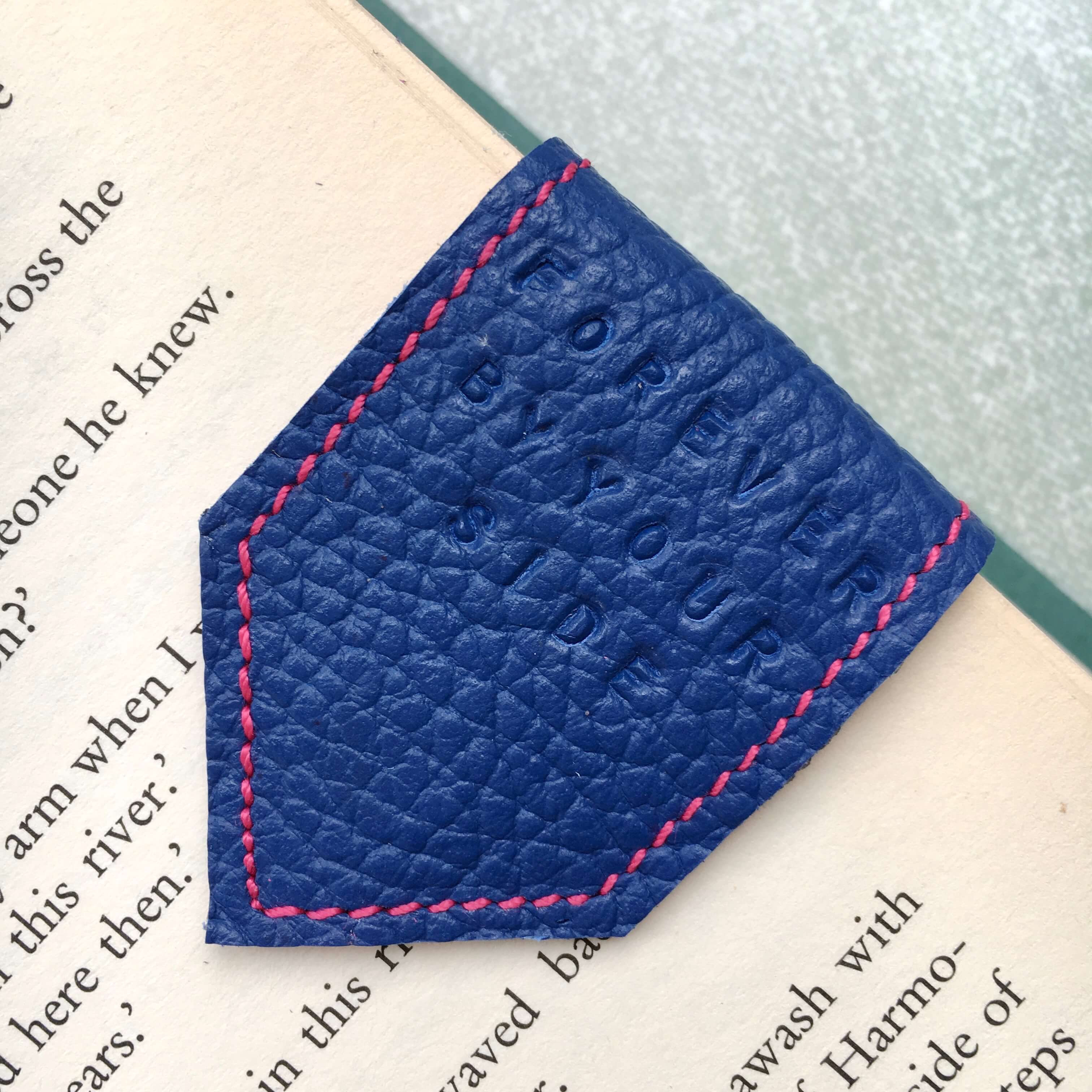 personalised_blue_leather_bookmark_by_Law