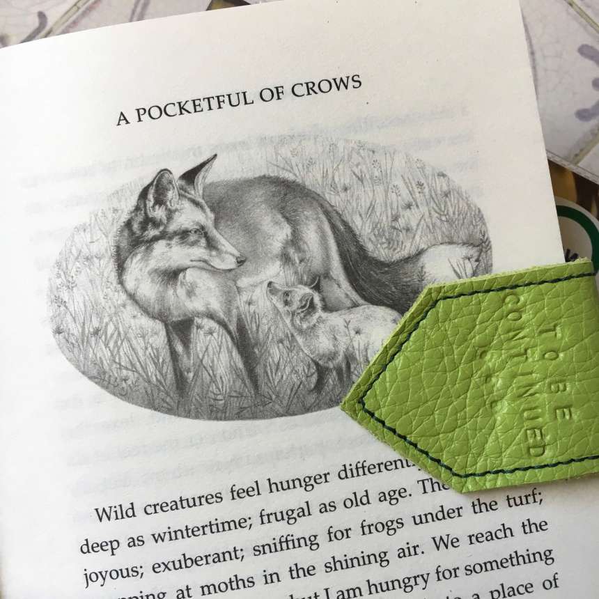 Lime_green_leather_bookmark_by_Law